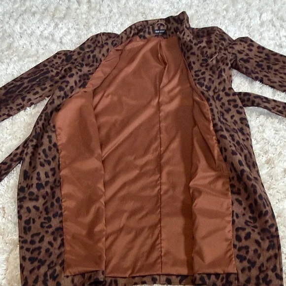 🔥 HOT DEAL 🔥 Dear John Brown Leopard Trench Coat - Picture 7 of 9